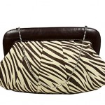 Evening Bag - Pleated Zebra Print w/ Leather Like Frame (BG-92089/BR)