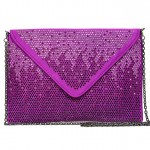 ON SALE! - $24.99 - Evening Bag - Satin Envelop Clutch w/ Gradient Colored Rhinestones