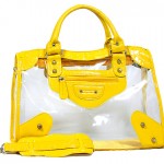 Clear PVC Tote Bag w/ Croc Embossed Patent Leather-like Trim (BG-CLR001MUS ) Clear PVC Tote Bag w/ Croc Embossed Patent Leather-like Trim (BG-CLR001MUS )