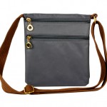 Nylon Messenger Bag - Gray