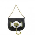 Small Flap Purse w/ Metal Chain Strap And Twist Lock (BG-H6364BK)